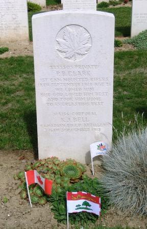 CIMG8328 Sep 5 2017 grave of Cpl Kenneth Bel in Vis en Artois British Cemetery