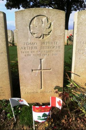 CIMG8482Sep 6 2017 grave of Arthur Desroches in Ligny St Flochel British cemetery