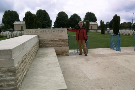 CIMG8610 Sep 7 2017 Pieter at Bayeux War Cemetery entrance
