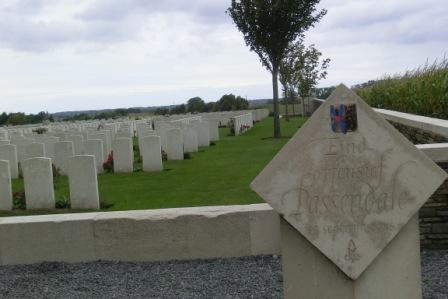 CIMG8869 Sep 10 2017 Sign marking final battle of Passchendaele beside New British Cemetery in Zonnebeke
