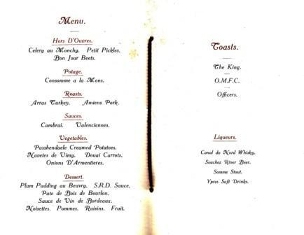1918 xmas menu