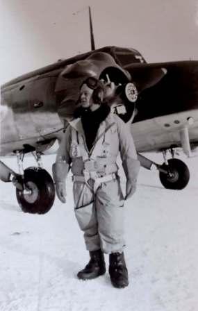 Rowan Charles Fitzgerald in uniform in snow in Malton ON 1941