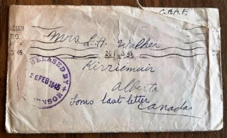 Feb 15 1945 letter from Tom Brown ENVELOPE